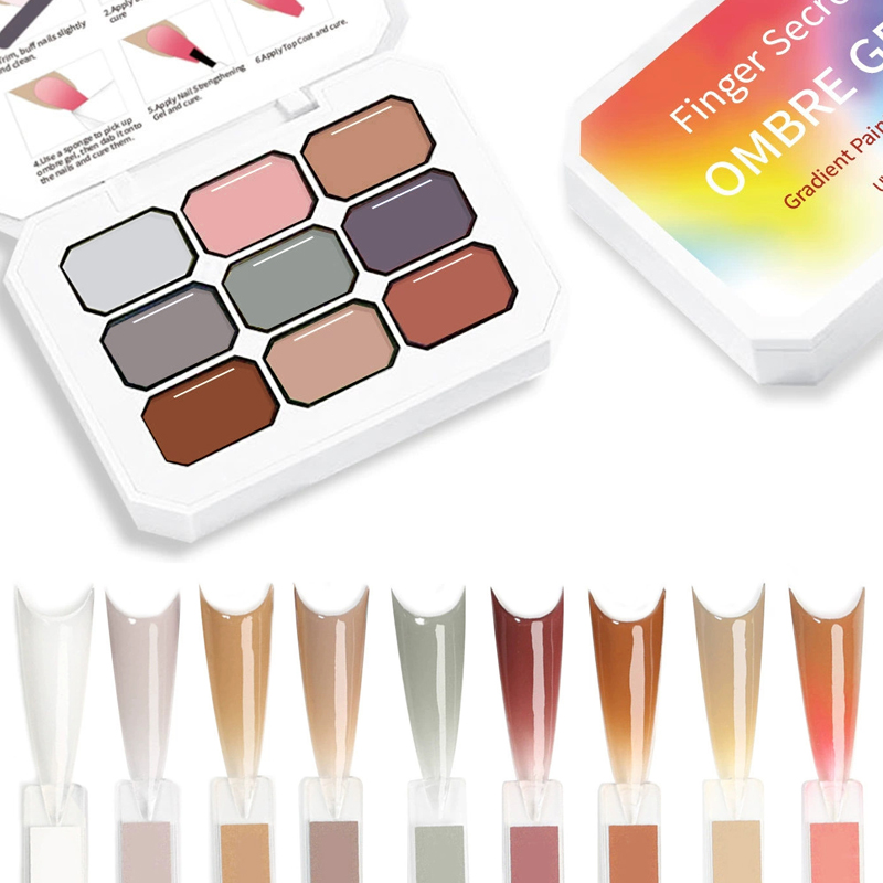 Nail Art Painting - 9 Color Gradient Painting Gel Nail
