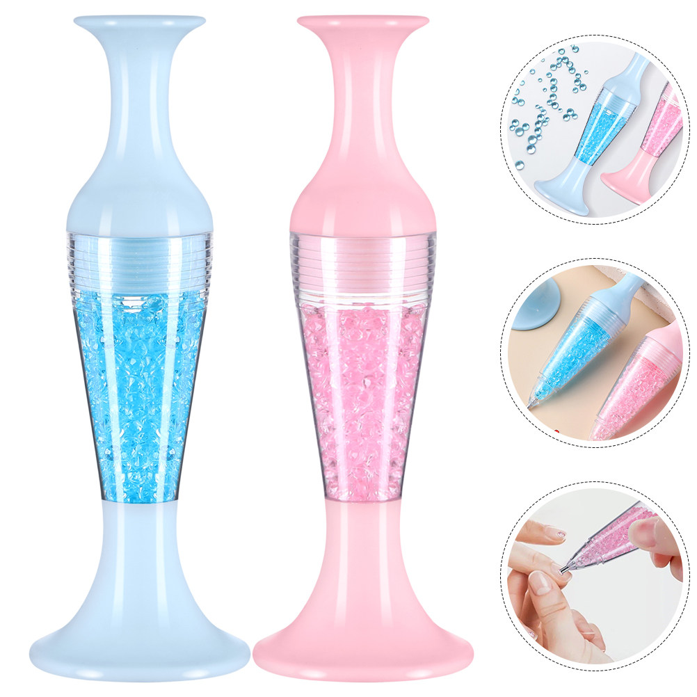 Nail Art Dotting Tool - 2Pcs Diamond Art Pen Flower Vase
