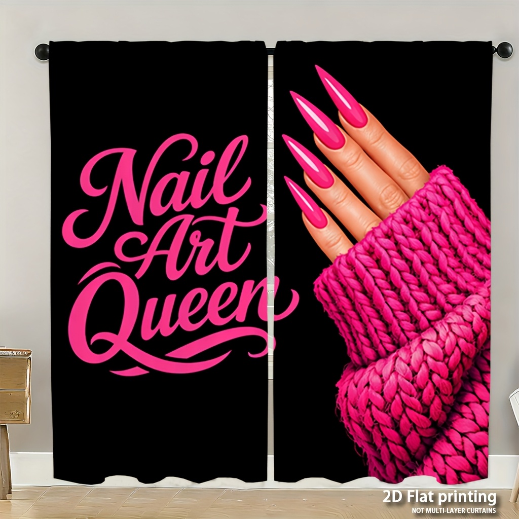 Nail Art Queen - Nail Art Queen Curtains with Pink