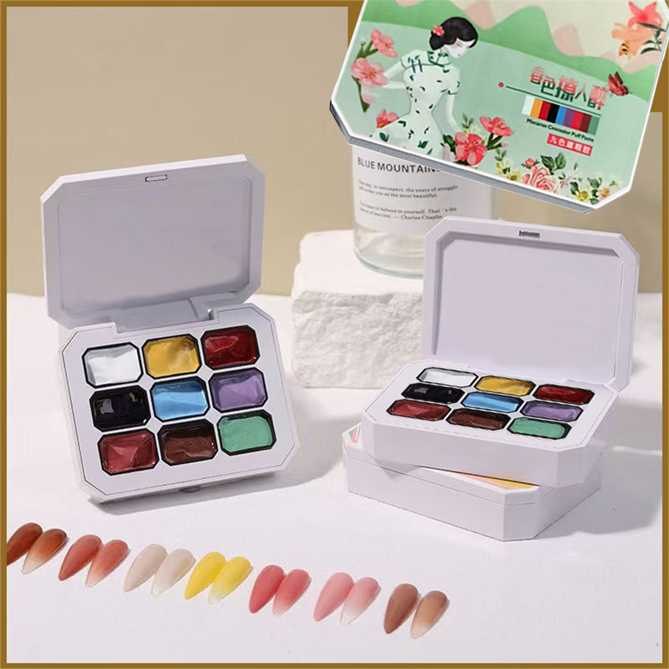 1pc 9 Colors Patting Painting  - Nail Art Painting review and price