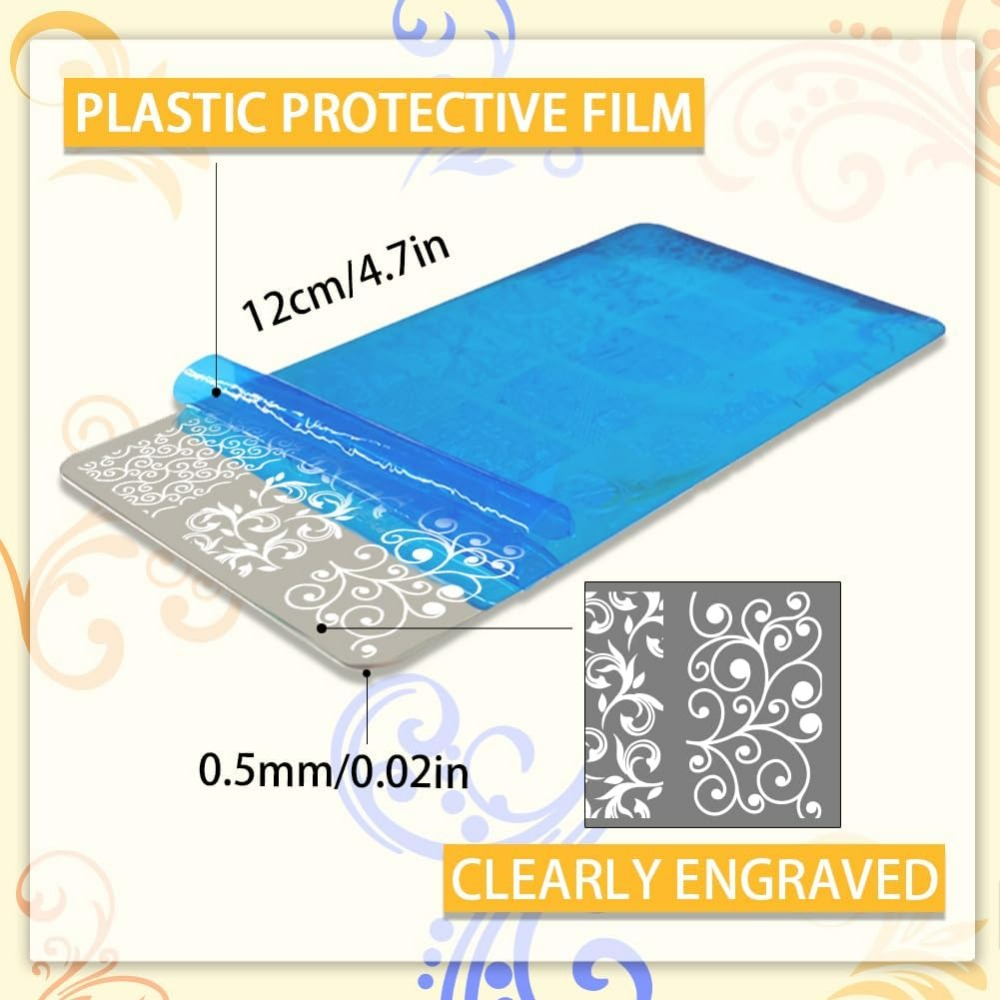 3pcs Swirl Pattern Nail Art Te - Nail Stamping Plate review and price