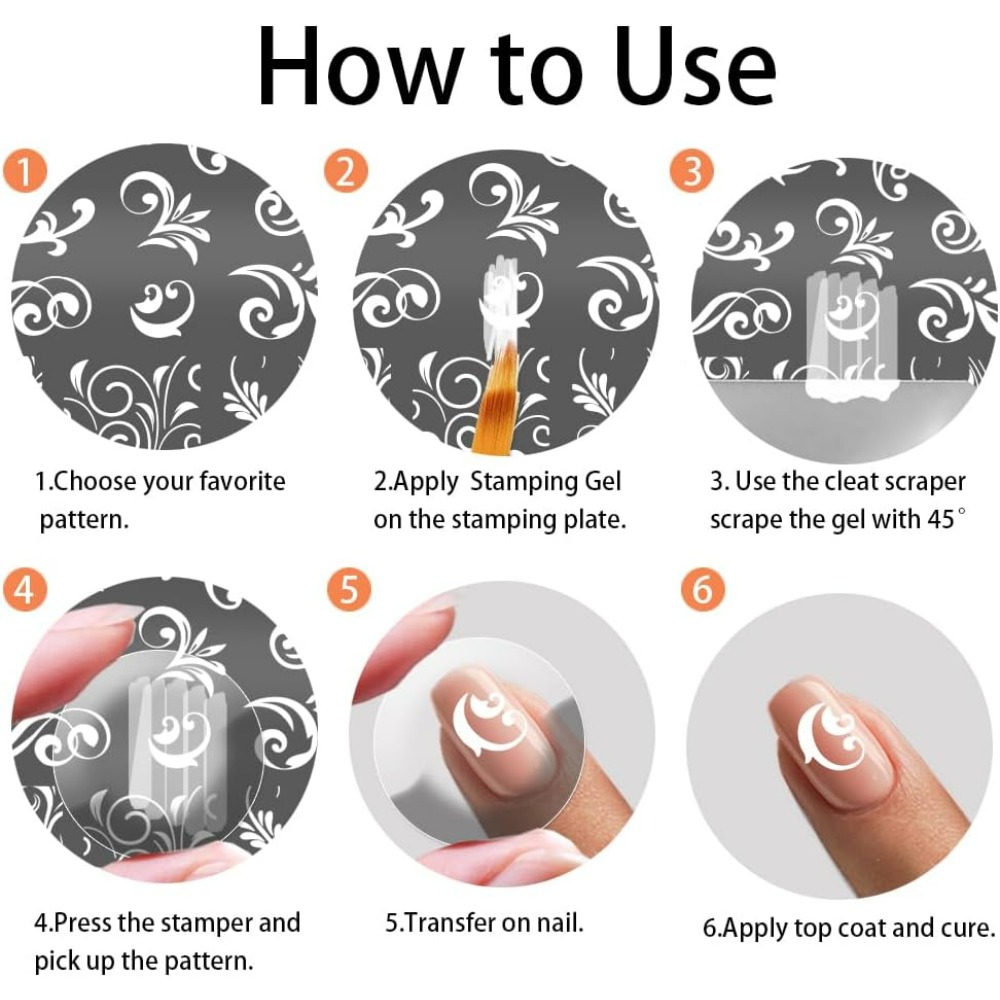 3pcs Swirl Pattern Nail Art Te - Nail Stamping Plate review and price