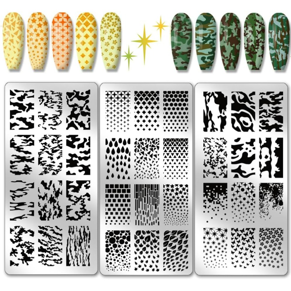 3pcs Texture Nail Stamping Pla - Nail Stamping Plate review and price