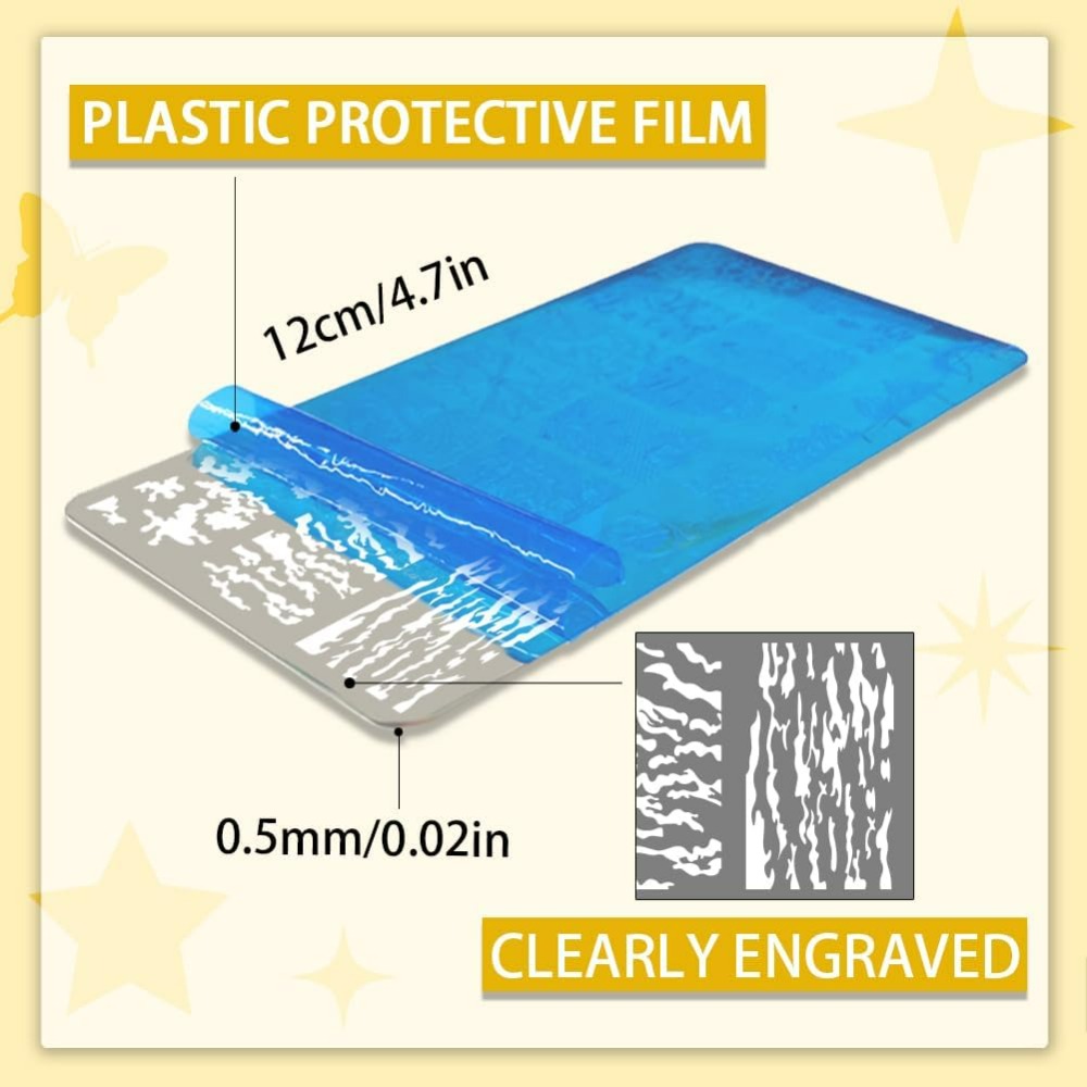 3pcs Texture Nail Stamping Pla - Nail Stamping Plate review and price