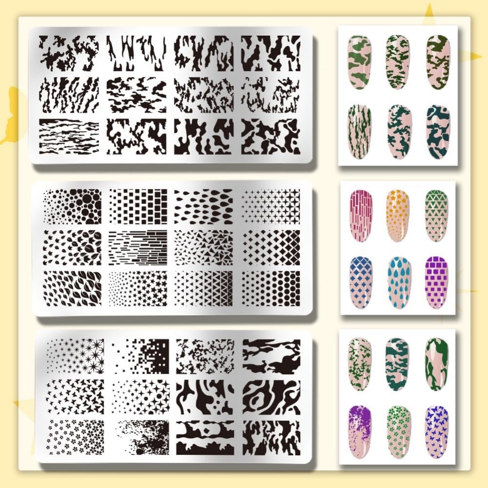 3pcs Texture Nail Stamping Pla - Nail Stamping Plate review and price