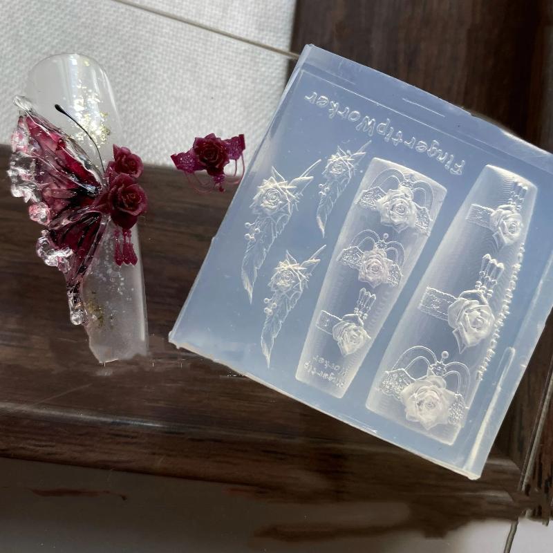 New3D Silicone Nail Mold Rose  - Nail Stamping Plate review and price