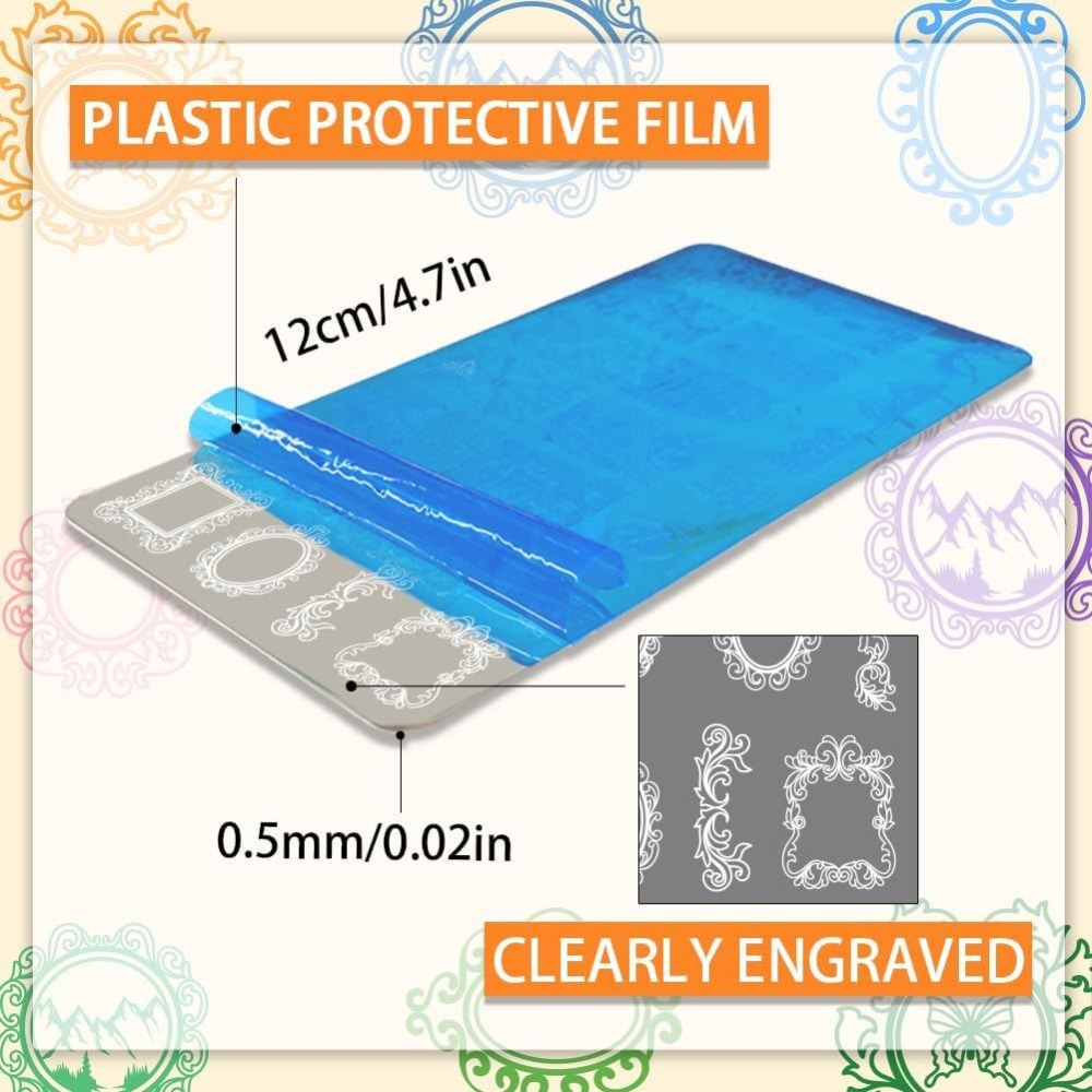 3pcs Vintage Picture Frame Nai - Nail Stamping Plate review and price