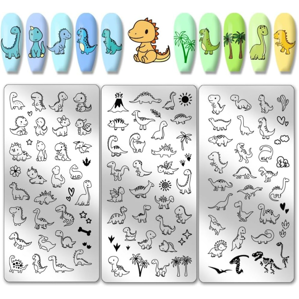 3pcs Dinosaur Nail Stamping Pl - Nail Stamping Plate review and price