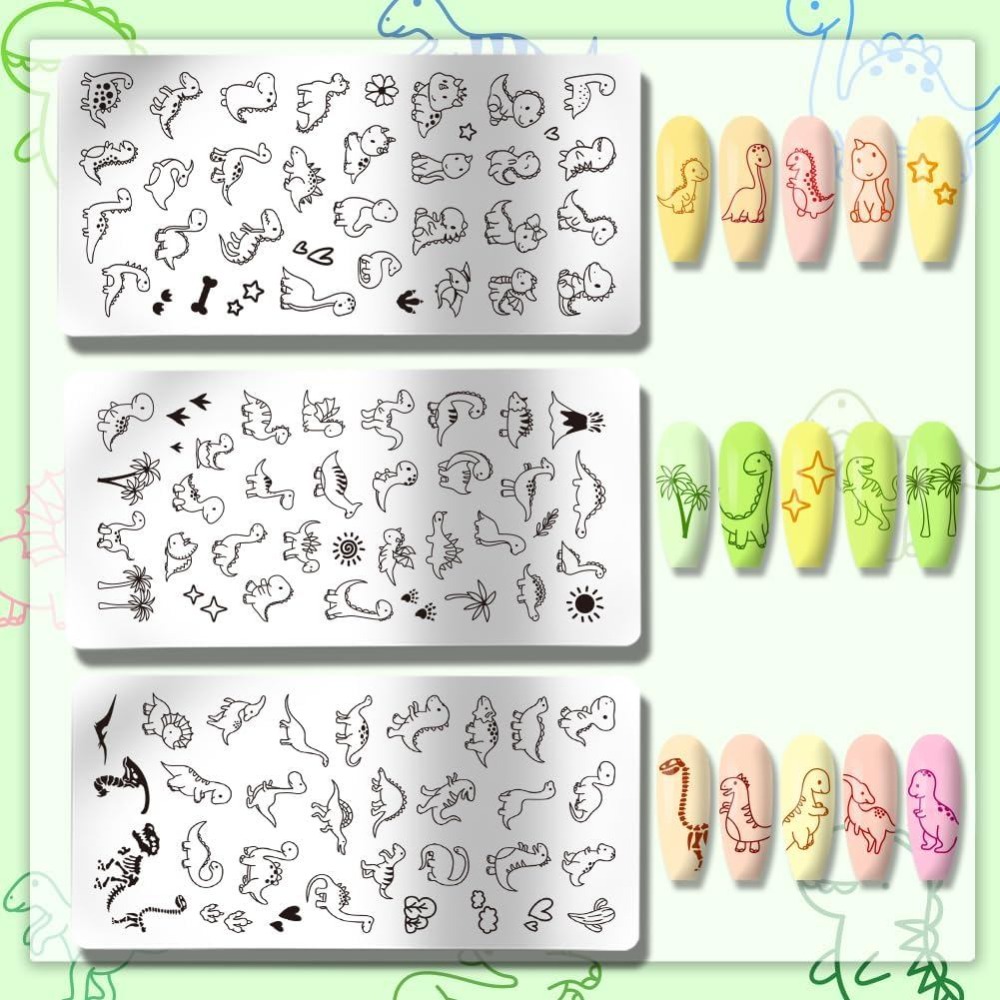 3pcs Dinosaur Nail Stamping Pl - Nail Stamping Plate review and price