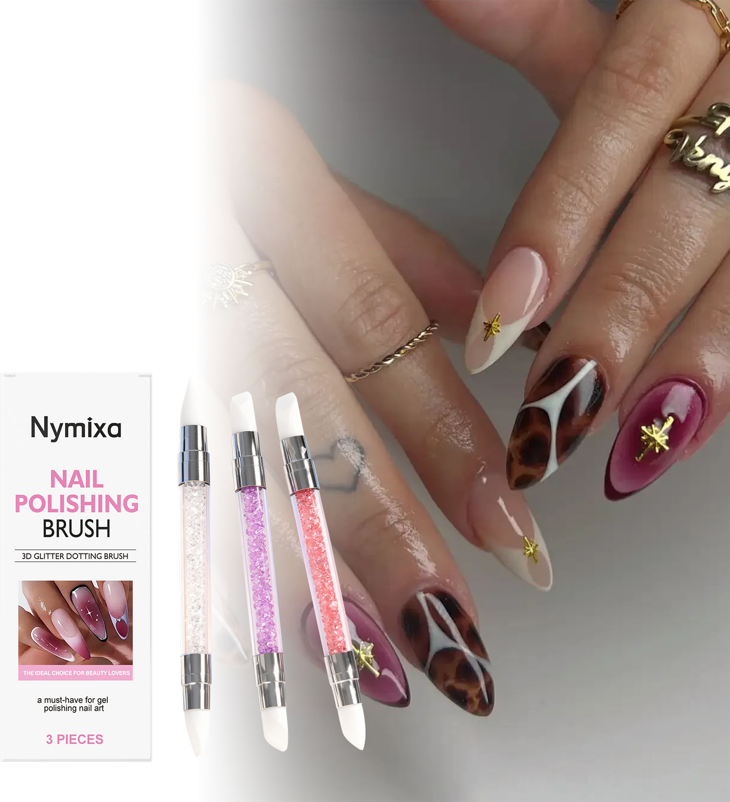 Nymixa 3 PCS Dual Head Silicon - Nail Art Dotting Tool review and price