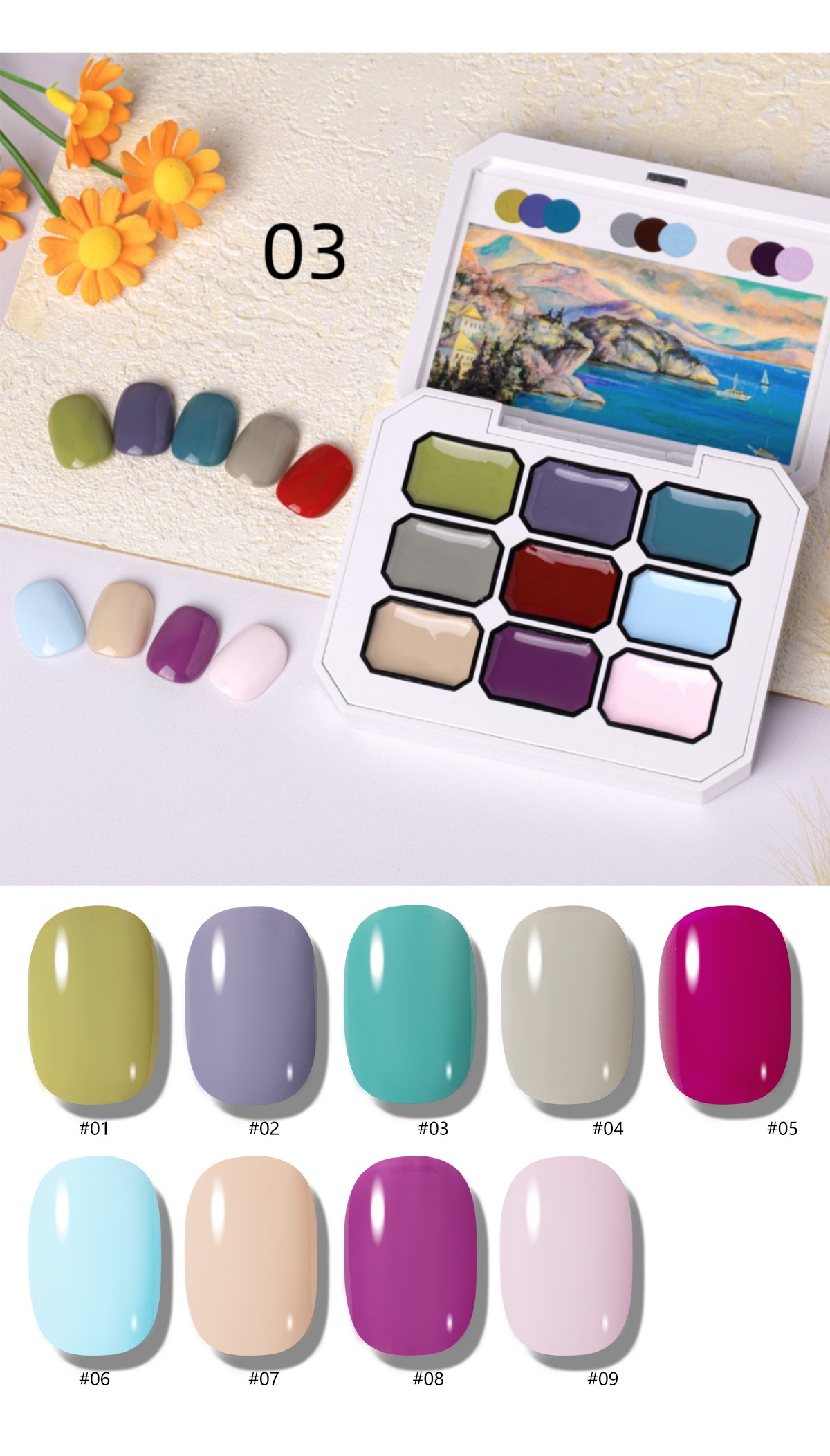 1pc 9-Grid Color Painting Gel  - Nail Art Painting review and price