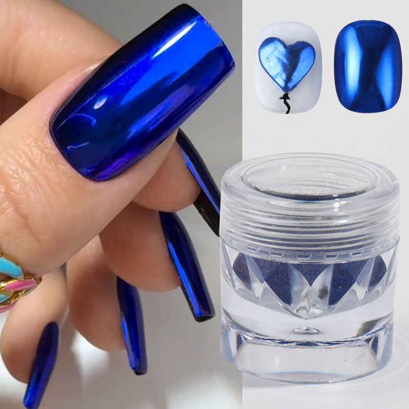 Royal Blue Chrome Mirror Nail  - Nail Art Queen review and price